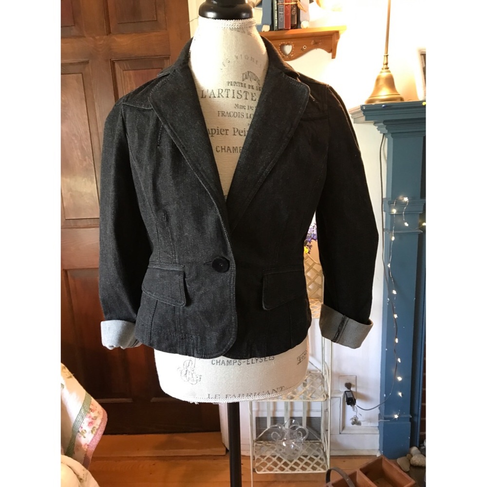 NWT LOFT black denim blazer.
